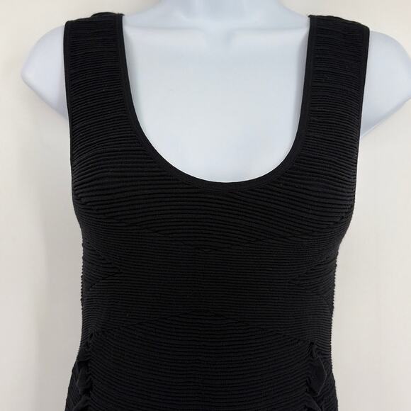 Aura Ruched Bodycon Dress Sz L/XL Ribbed Waffle Shapewar Club Minimalist Travel - Picture 4 of 8